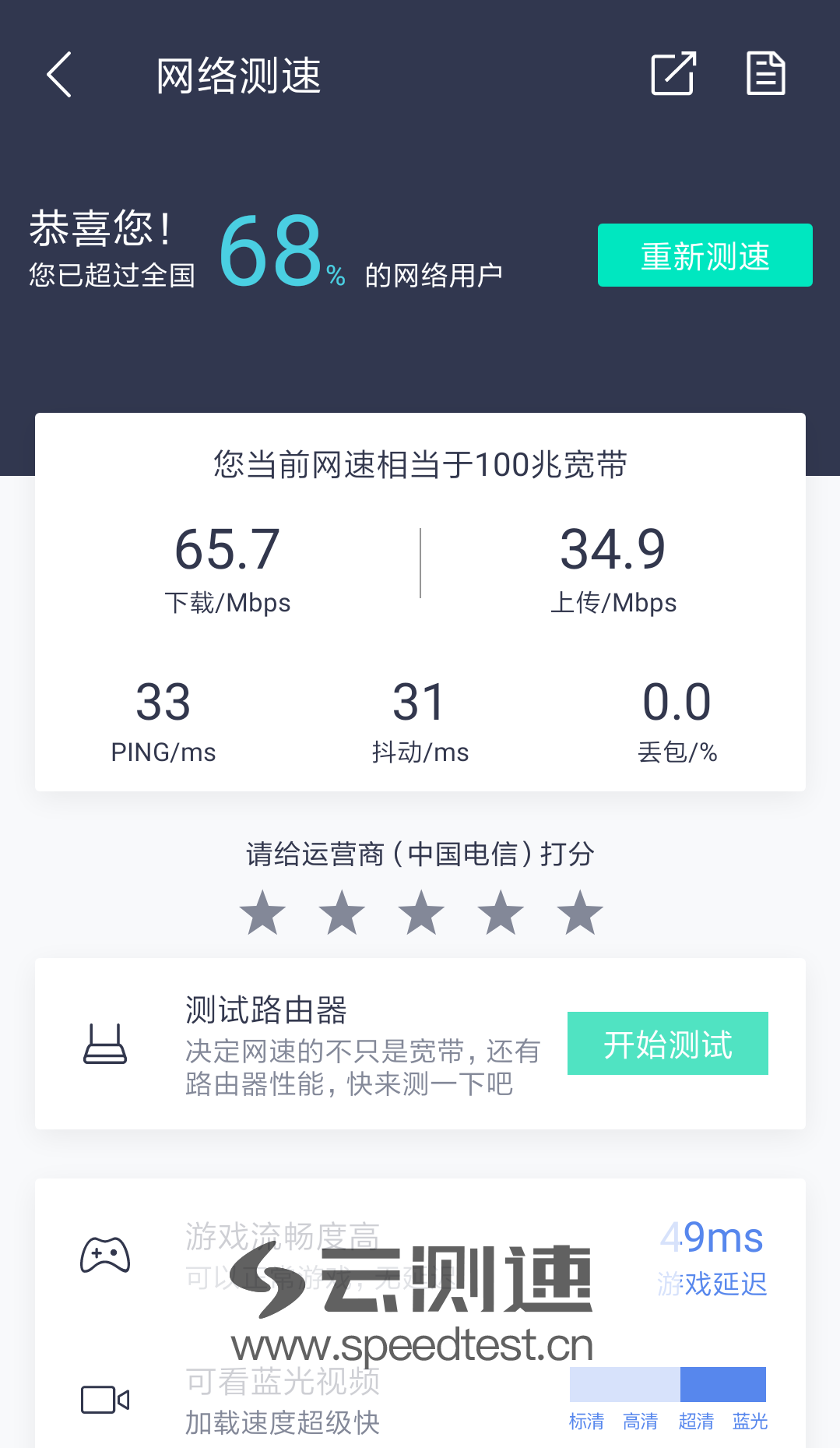 云测速测评场景实拍